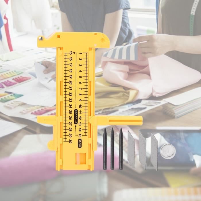 Compas Cutter Circle Cutter Réglable 10-300mm - Pour Papier, Cuir, Carte - PVC Jaune