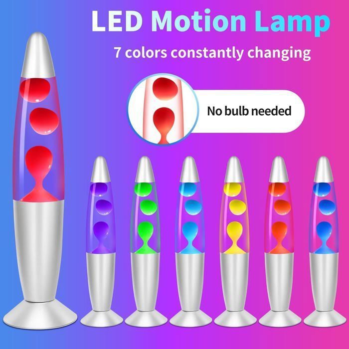 Lampe Lave - CELLUSTOP - Fusée - 35 cm - Aluminium et Verre - Rouge