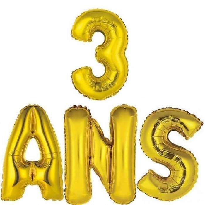 Ballon numéro 3 crème satiné Ballons d'anniversaire beiges pour le  troisième anniversaire Ballons chiffres en mylar sable Grands ballons en  aluminium Ballons des finissants 2023 -  France