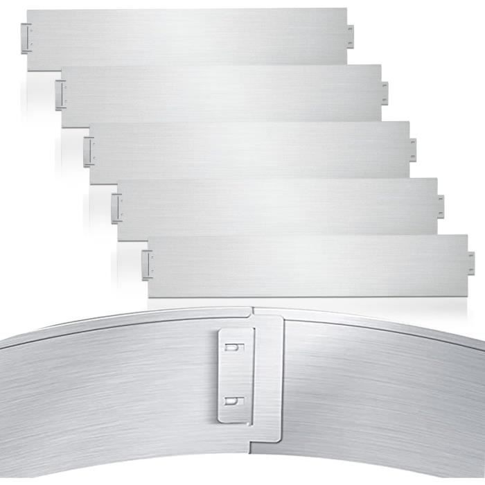 Bordure De Jardin En Métal Galvanisé, 100 X 15 Cm, Bord De Tonte Pour