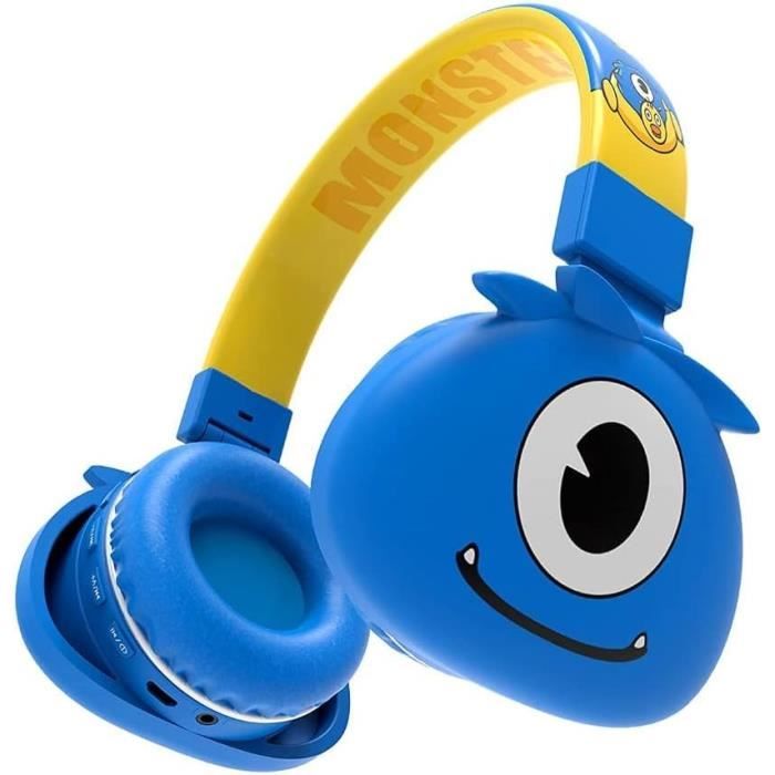 Casque Monstre Bluetooth Sans Fil Enfant Casque Audio Pliable Stéréo Hd  Avec Micro Pour Garçons Filles Tablette Pc[H1576]