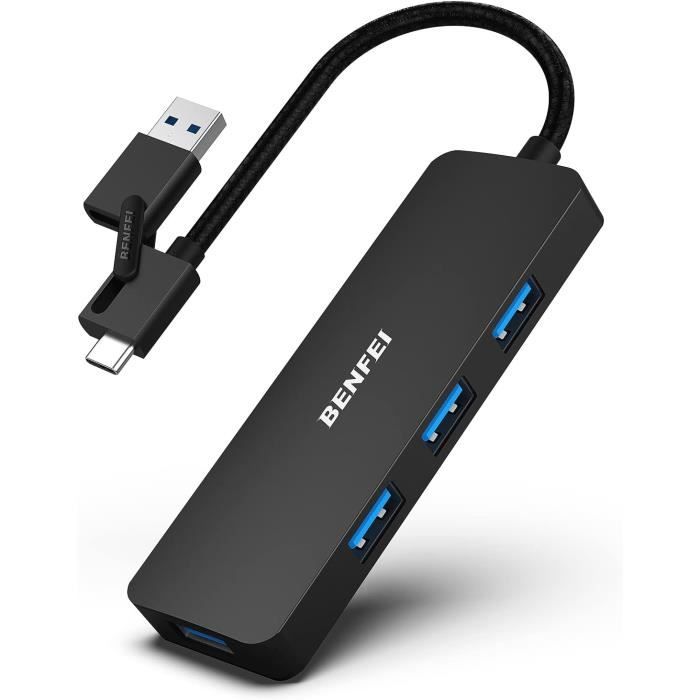 Usb Port Mac Hub Usb 3.0, Hub Usb Type-A-Type-C 2-En-1 Avec 4 Ports Usb 3.0 ...