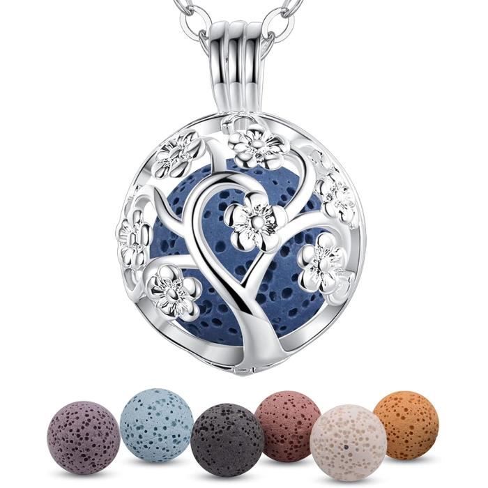 Lot De 2 Colliers Diffuseurs Huiles Essentielles Homme - Pendentif Aromathérapie En Acier Inoxydable