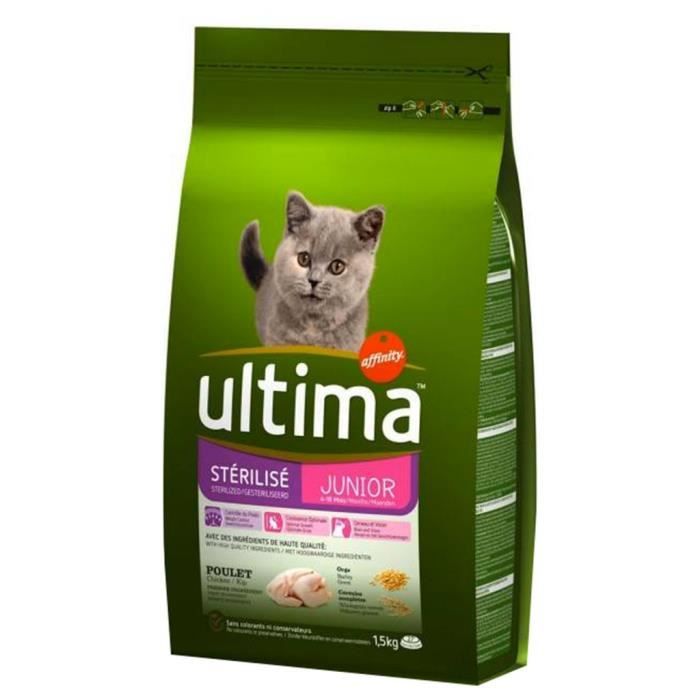 Ultima Croquettes Chat Stérilisé Junior Poulet 1,5Kg (lot de 3) - Cdiscount