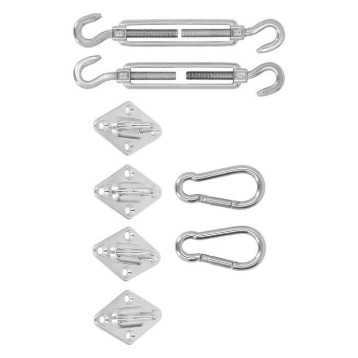 Ensemble de fixation d'installation de voile de pare-soleil en acier inoxydable, Kit de matériel de tente de Camping robuste pour outils de fixation de pare-soleil de jardin domestique 15 Ensemble de fixation d'installation de voile de pare-soleil en acier inoxydable, Kit de matériel de tente de Camping robuste pour outils de fixation de pare-soleil de jardin domestique 15