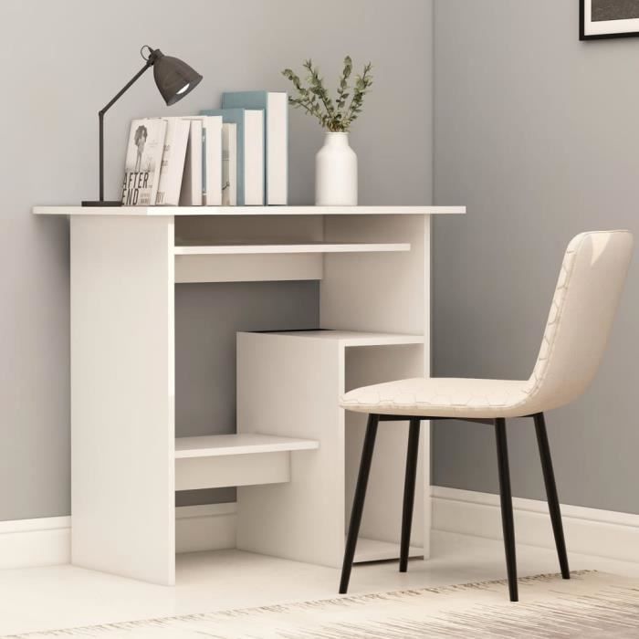 Bureau - VIDAXL - Blanc - 80 x 45 x 74 cm - Aggloméré