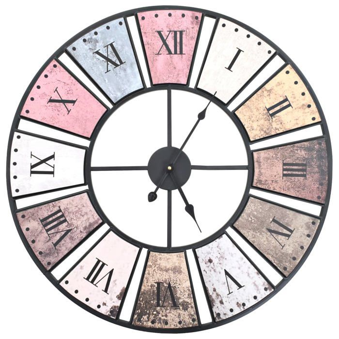 vidaXL Horloge Murale Vintage Mouvement à Quartz XXL Cuisine Montre de Salon 50647 vidaXL Horloge Murale Vintage Mouvement à Quartz XXL Cuisine Montre de Salon 50647