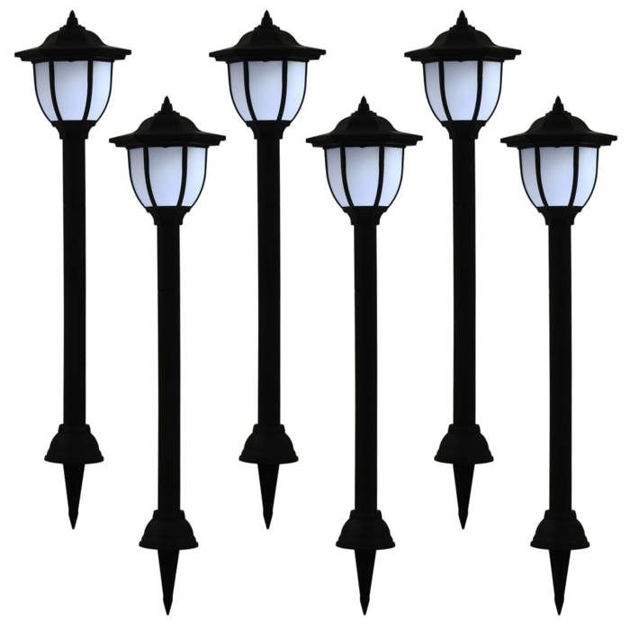 vidaXL 6x Lampes Solaires à LED d'Extérieur Lampes d'Allée Lumière de Jardin Eclairage de Terrasse Patio Cour Arrière Balcon 277138