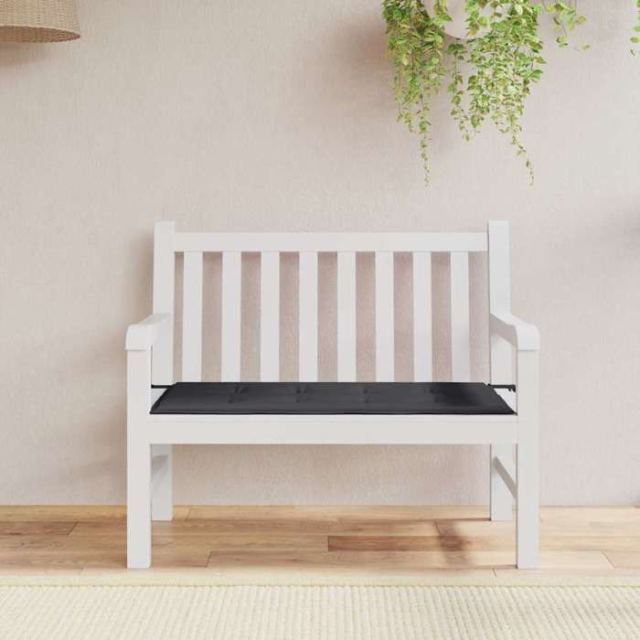vidaXL Coussin de Banc de Jardin Coussin de Siège de Salon Coussin de Meuble de Terrasse Coussin d’Assise Extérieur Noir 47618