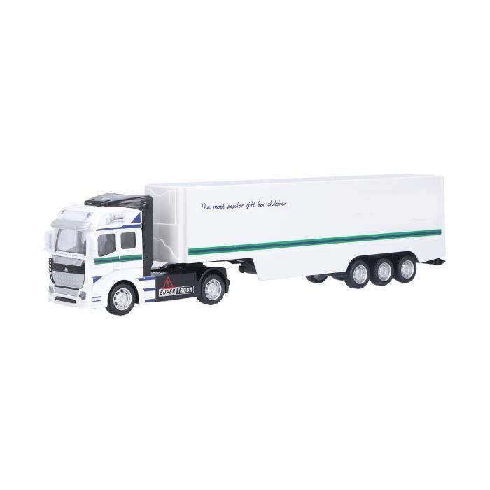 Jouet Semi Camion avec Remorque VVIKIZY Alliage et Plastique Détachable Blanc