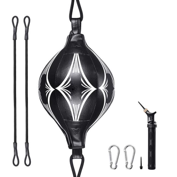 Smarcent Ballon De Vitesse Double Extrémité – Cuir PU Boxe MMA – Entraînement Réflexe & Fitness Punching Ball
