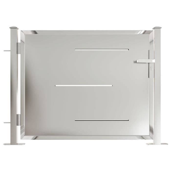 LesSaisons Portail de jardin 100x75 cm Acier inoxydable AB316859 117221 ...