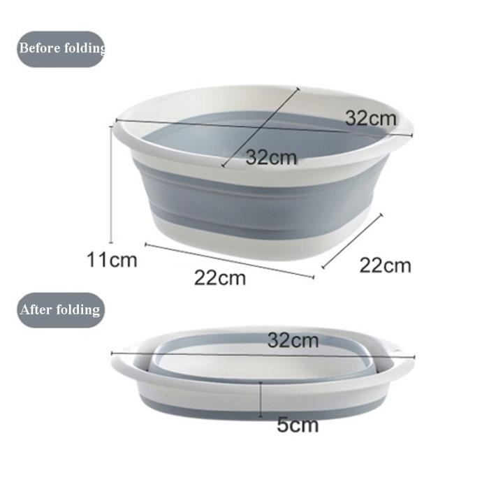 Bassine Pliable 5 Litres - Lavabo Portable Pour Camping, Maison, Jardin Ou Voyage