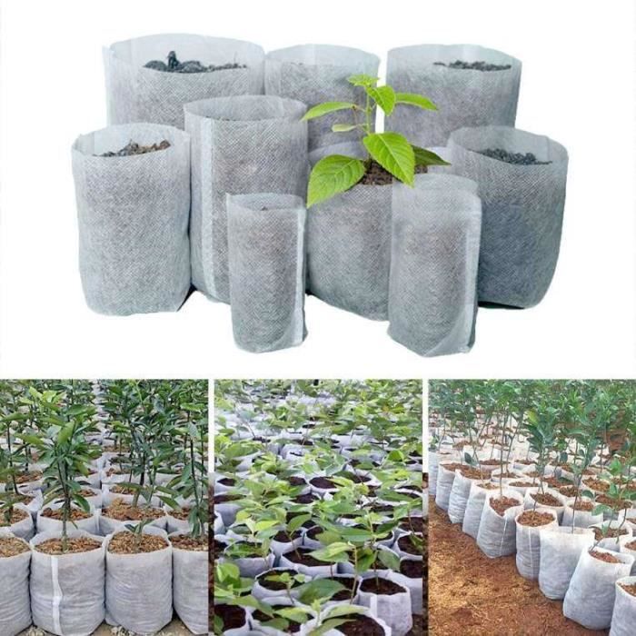Jardinière,Sacs De Pépinière De Graines Biodégradables,100 Pièces-lot,Pots De Fleurs De