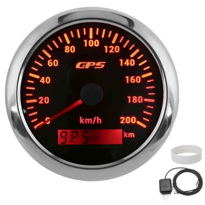 Kit Compteur De Vitesse GPS Universel – 160 MPH – Rétroéclairage Rouge – Étanche – Voiture/moto