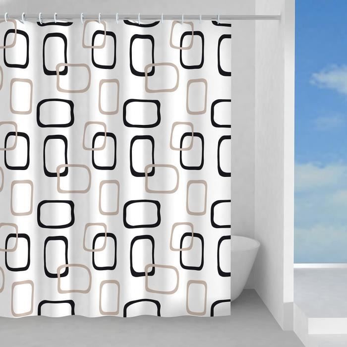 Rideau de douche 120 x 200 cm en PES 100 étanche design R S rideau de
