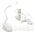 Lampe de Bureau sans fil à Led Tactile Rechargeable Flexible avec Cable micro-USB Lampe de Lecture Réglable à Pince Veilleuse-1