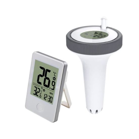 Thermomètre Piscine Sans Fil étanche IP68 - Avec Récepteur LCD, Pour Piscine, Spa, Aquarium, Jusqu’à 60 M De Portée