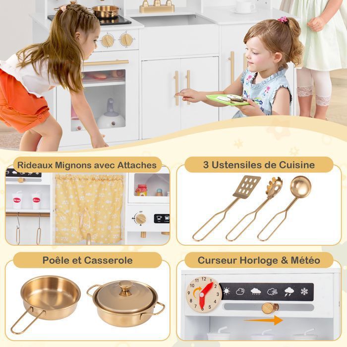 Cuisine Jouet Enfant Premium Avec Lumières, Sons Réalistes Et Eau Circulante – 43 Accessoires