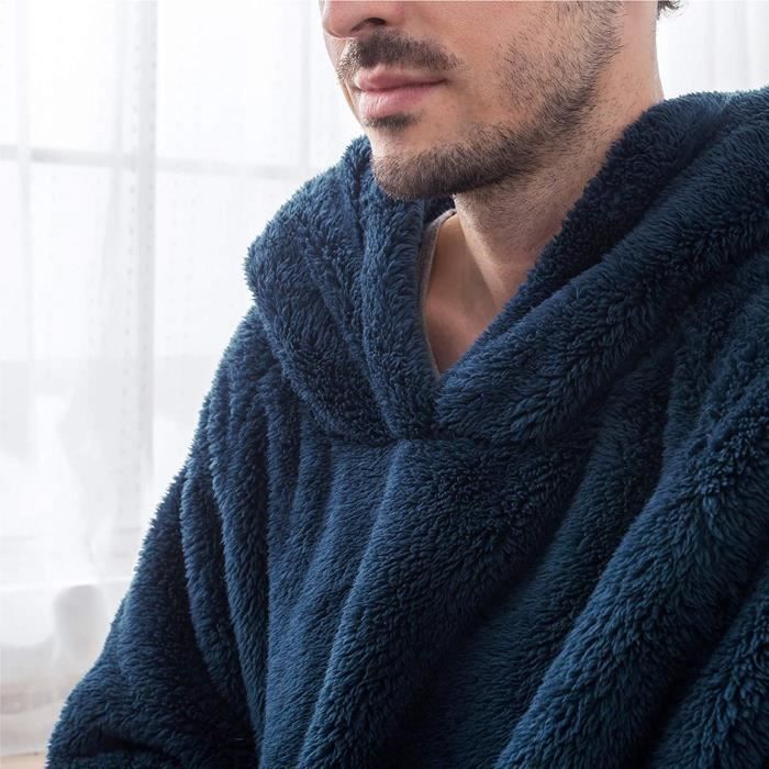 Couverture à Capuche – Plaid Doux Et Chaud – Portée Comme Un Sweat – Pour Canapé, Extérieur, Télétravail