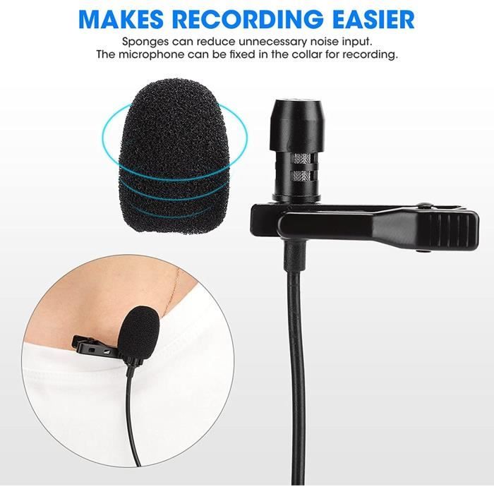 Petit Micro Mini Micro Cravate, Microphone Universel Multifonctionnel De Poche À ...