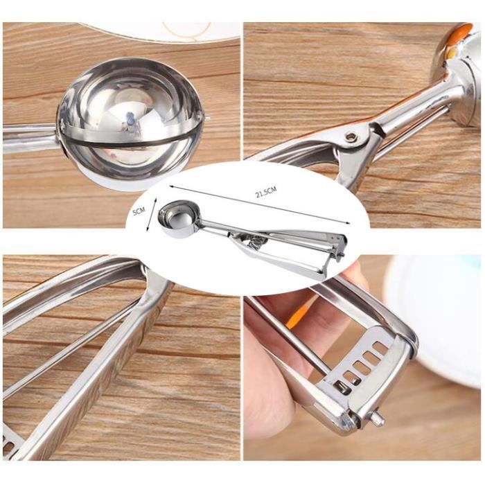 Cuillère à Glace En Acier Inoxydable - Longueur 5 Cm - Parfaite Pour Servir Des Boules De Glace, Sorbet, Ou Décorer Des Desserts - 7