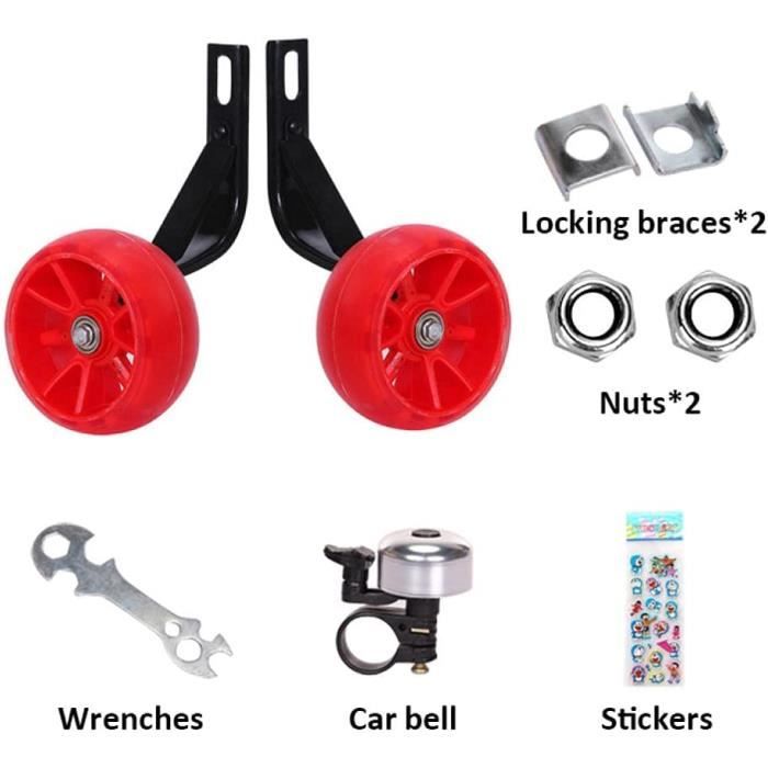 Roues stabilisatrices - stabilisateurs petites roues - vélo roue auxiliaire  - convient pour vélos de 16 à 22 pouces (argent blanc) - Cdiscount Bricolage