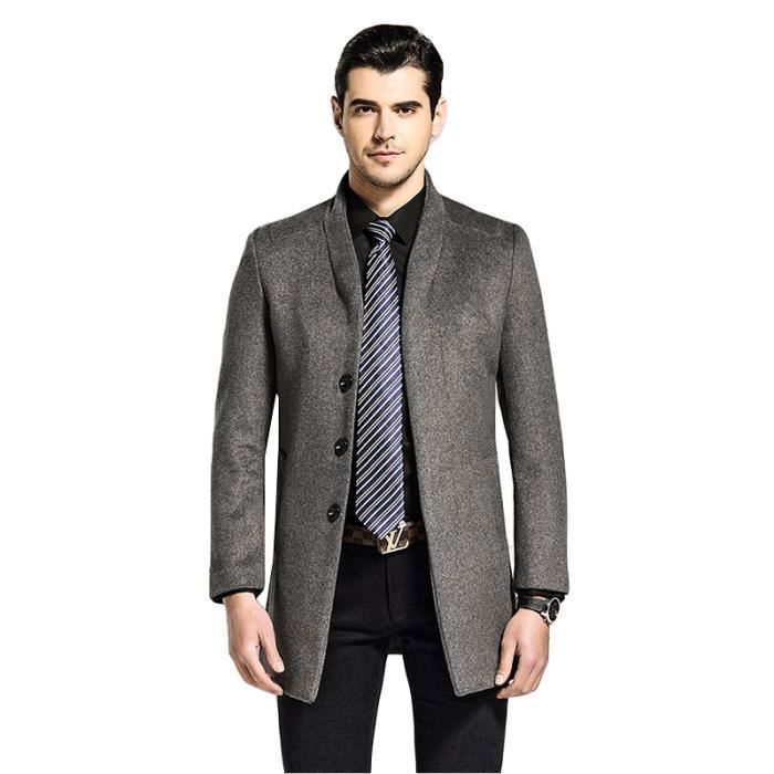 Minetom Manteau Homme Long Trench Coat Hiver Avec Ceinture - Double Boutonnage Pardessus Classique