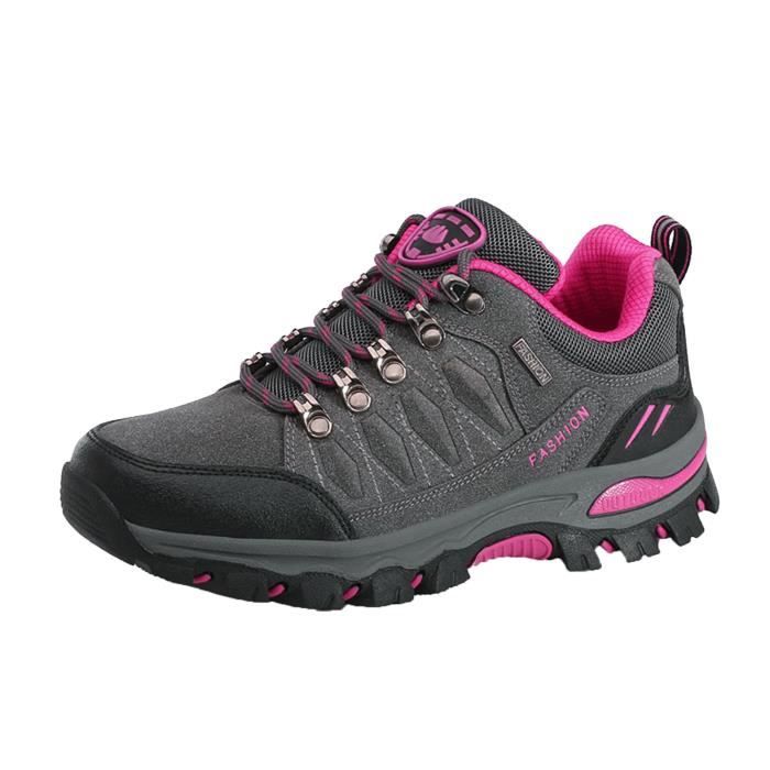 VTASQ Chaussures de Randonnée Antidérapantes pour Hommes Femmes Bottes en Plein Air Trekking Promenades Montantes Imperméable Sports Sneakers pour, Noir, 38 EU