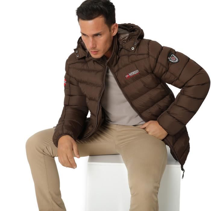 Doudoune homme GEOGRAPHICAL NORWAY BELLISSIMO Marron 100 Polyester Marron Cdiscount Pret a Porter