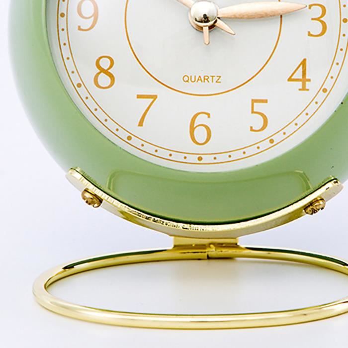 Horloge De Table Rétro Style Européen - Horloge Silencieuse Avec Couvercle Transparent Pour Salon Et Bureau