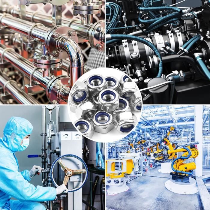 AMONIDA Écrous Hexagonaux Autobloquants, écrou Anti-desserrage Haute