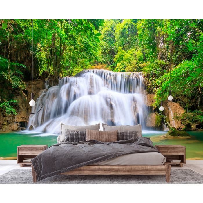Cascade paysage 3D Photo papier peint pour salon chambre porte autocollant PVC auto-adhésif vinyle papier peint