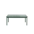 Salle à manger de jardin en aluminium : une table extensible 180/240cm et 8 fauteuils empilables avec accoudoirs acacia - Vert amand-2
