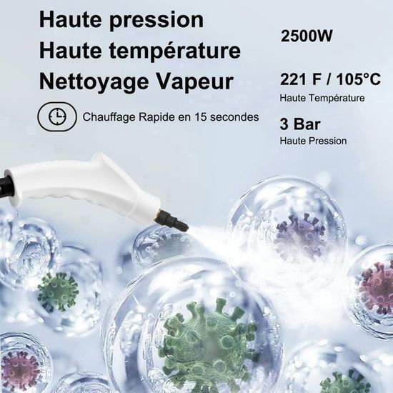 Nettoyeur Vapeur Portable Haute Pression 2500 W Pour Le Nettoyage De La Maison De La Cuisine De La Voiture Des Joints De Carrelage Et De La Salle De Bain Avec Reservoir Deau De 1200 Ml Rouge 90680965