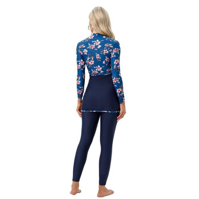 BlueSnow Burkini Islamique Femme - Maillot De Bain Modeste Manches Longues Avec Capuche, Protection UV