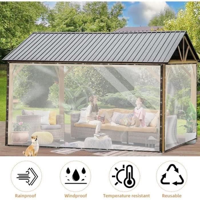 Bâche Anti-Pluie Hamac, Camping Bâche Rain Tarp, Tente étanche Anti-UV Léger Portatif Pour Voyage Plage Randonnée Camping En Plein Air, Avec Sac Rangement+Corà Vent +Clous Au Sol