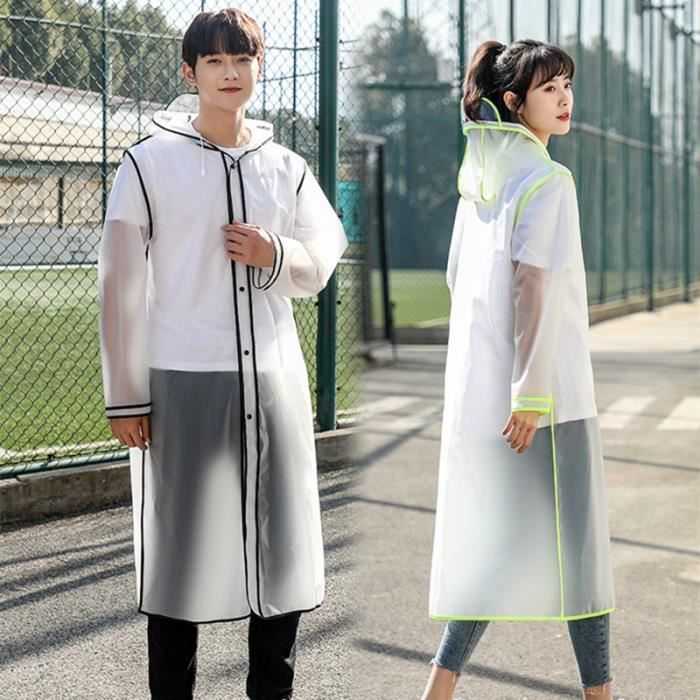 Trench Manteau de pluie pour homme et femme impermeable Transparent coupe vent une personne impermeable voyage Type Rose Blanc Cdiscount Pret a Porter