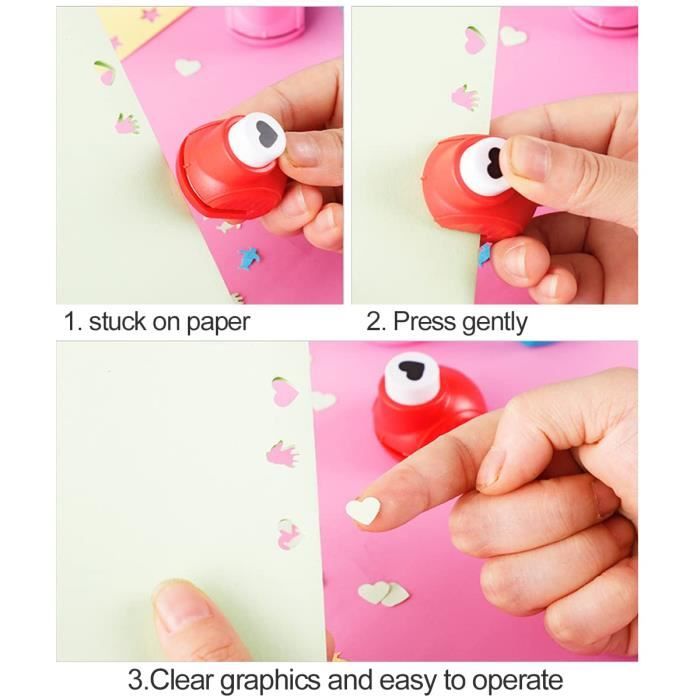 RoxNvm Lot De 3 Mini Perforatrices Motifs Fleur Cœur Papillon – Perforateur Papier Scrapbooking Enfant, Loisirs Créatifs DIY