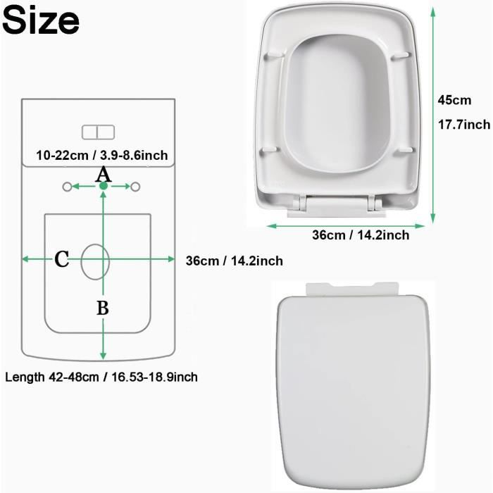 Abattant Wc Avec Frein De Chute, Abattant Wc Rectangulaire, Soft Close  Blanc, Cuvette Toilette Avec Frein De Chute,Carré,06B[H1609] - Cdiscount  Bricolage