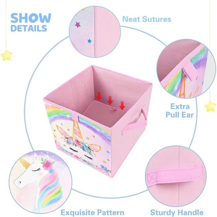 Cube de rangement Licorne pour chambre bébé ou enfant