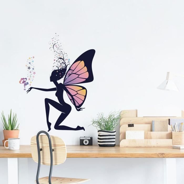 Autocollant Mural elfe papillon, papier peint pour – Grandado