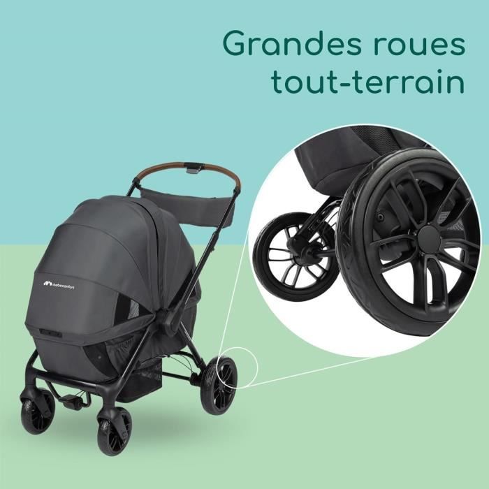 Poussette Jumelle Bebeconfort Helios Graphite - Double Siège, 15.2 Kg, Occasion Très Bon état