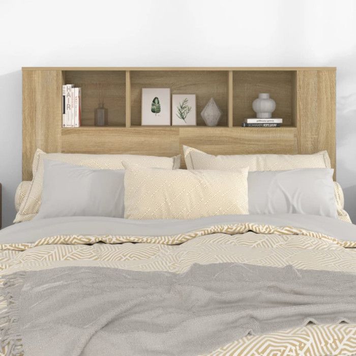 Tête De Lit En Tissu Marron Foncé 90x5x78/88 Cm VidaXL - Réglable, Soutien Dos, Pour Chambre à Coucher - 4