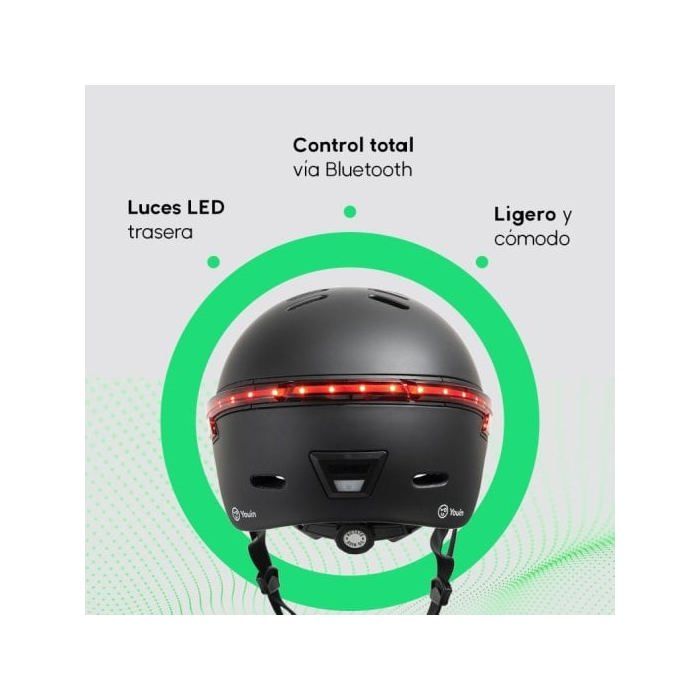 Youin Casque LED Blanc – Homologué, Taille M, Confortable Et Visible Pour Vélo Ou Trottinette