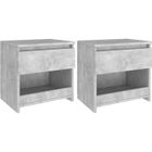 vidaXL Tables de chevet 2 pcs Gris béton 40x30x39 cm Aggloméré 803452