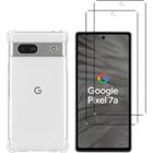 Coque antichoc - Phonillico - Google Pixel 7a - Silicone souple - 2 Verres Trempé - Protection renforcée