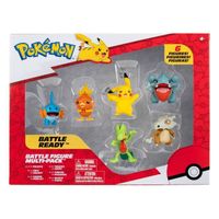 Pack 6 Figurine Battle - Pokémon - Jazwares - Arcko, Poussifeu, Gobou, Griknot, Pikachu, Osselait