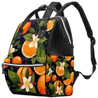 Sac momie orange de grande capacité avec bretelles réglables, sac à dos de randonnée pour parents et enfants451 4aa914