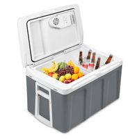 UISEBRT 48L Réfrigérateur portable Réchauffe & refroidit Boîte à boissons pour BBQ Bateau Camping-car Mini Glacière électrique(Gris)